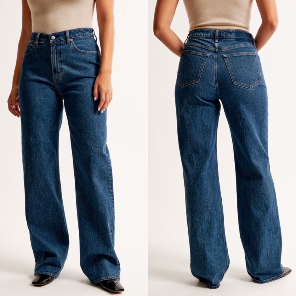 Abercrombie & Fitch Women's Blue Straight Leg Jeans